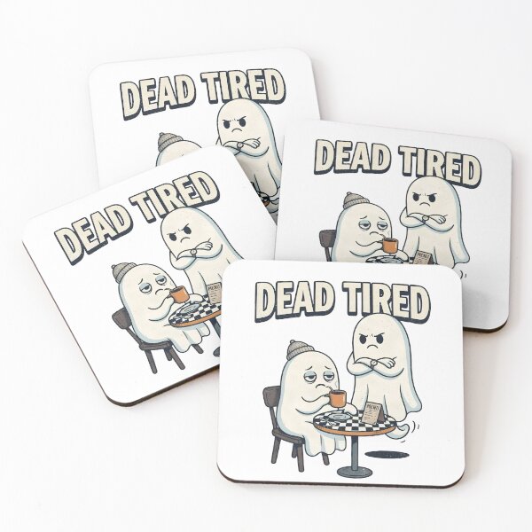 Item preview, Dead Tired Funny Coffee Ghost Cartoon designed and sold by Chillo tees.