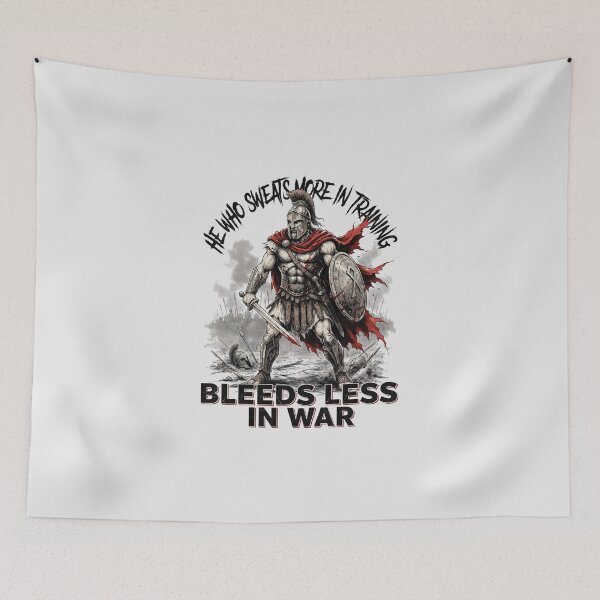 Item preview, Sweats More In Training Bleeds Less In War Spartan designed and sold by Enea Kelo.