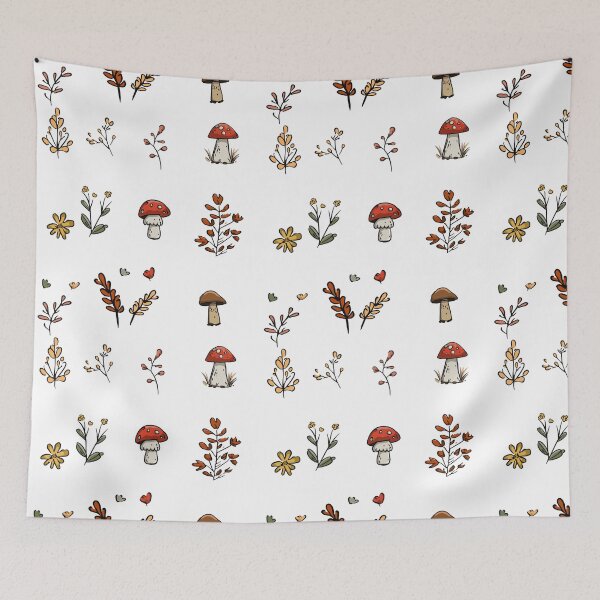 Item preview, Cute autumn flowers, mushrooms pattern set  designed and sold by katerynaS99.