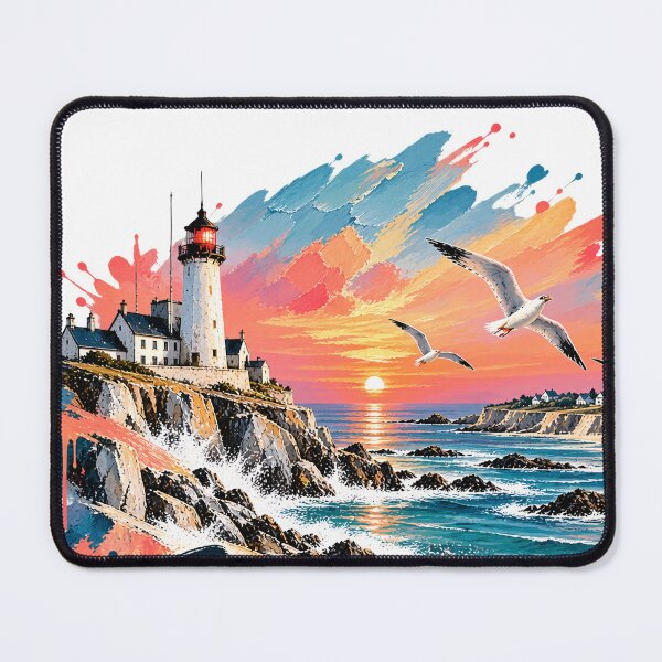 Item preview, Quiberon sign with ocean view illustration on sunset designed and sold by Art of Sun.