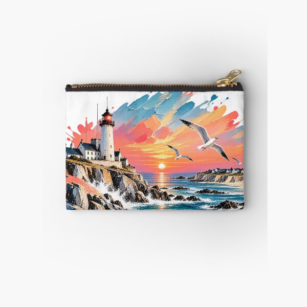 Artikelvorschau, Quiberon-Schild mit Meeresblick-Illustration bei Sonnenuntergang entworfen und verkauft von Art of Sun.