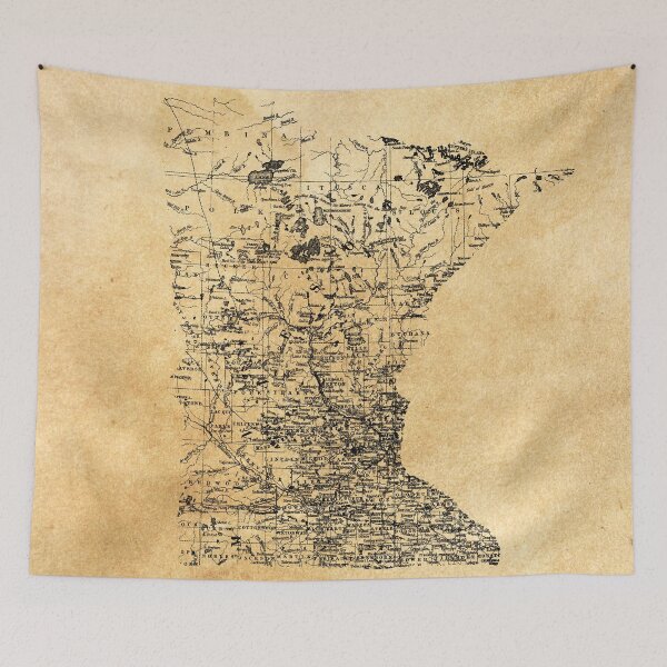 Item preview, Old Map of Minnesota designed and sold by anthonylonder.