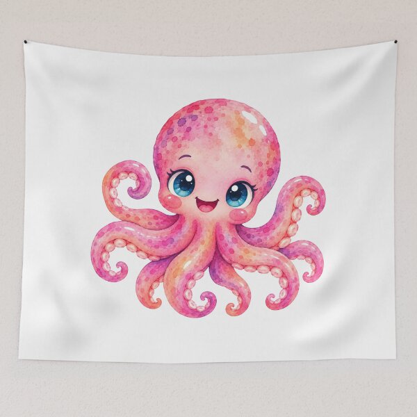 Item preview, Pink baby octopus designed and sold by trendspatterns.