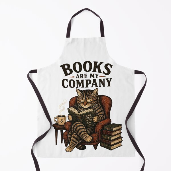 Item preview, Books Are My Company Cat Reading | Cozy Bookworm Cat Lover Sticker | Vintage Illustrated Coffee & Books Art designed and sold by Art JSMY.