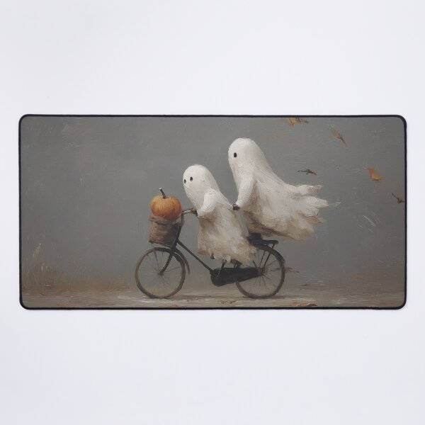 Item preview, Ghosts Riding Bicycle Halloween Painting designed and sold by NatureSight.