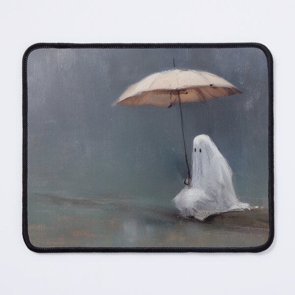 Item preview, Ghost Sitting in the Rain with Umbrella Painting designed and sold by NatureSight.