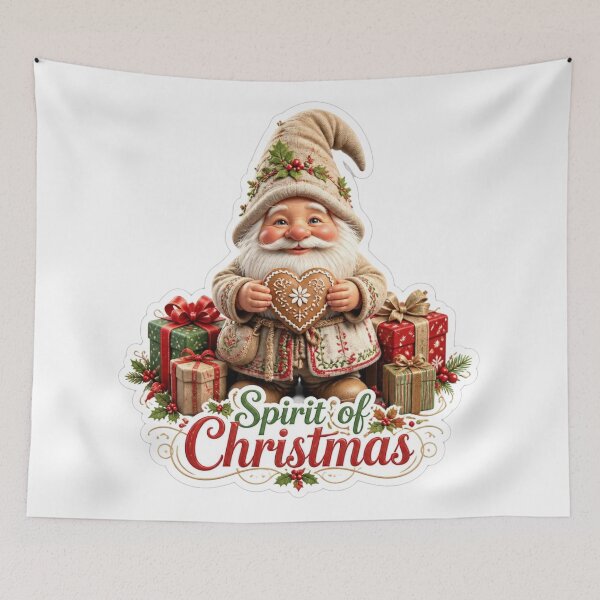 Item preview, Spirit of Christmas - Cute Vintage Christmas Gnome with Gifts designed and sold by MargaretPolanco.