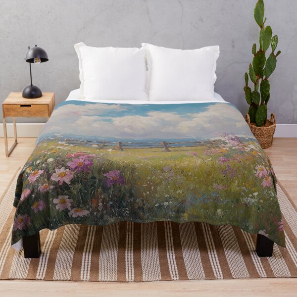 Item preview, Wildflower Meadow Coastal Landscape Oil Painting designed and sold by NatureSight.