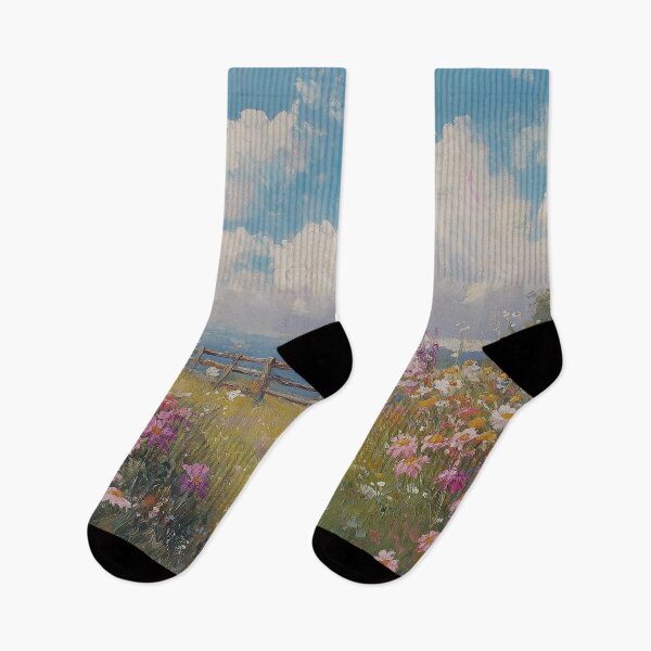 Item preview, Wildflower Meadow Coastal Landscape Oil Painting designed and sold by NatureSight.