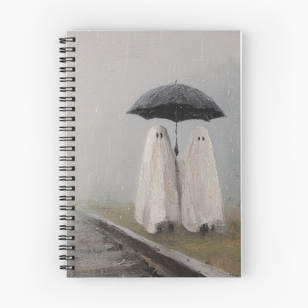 Item preview, Pintura de fantasmas compartiendo un paraguas junto a las vías del tren designed and sold by NatureSight.