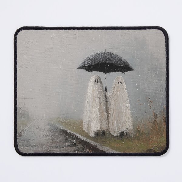 Item preview, Ghosts Sharing Umbrella by Railroad Tracks Painting designed and sold by NatureSight.