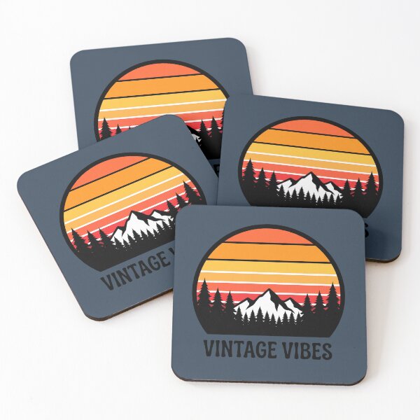 Item preview, Vintage 70s Retro Sunset Mountain Pine Forest designed and sold by pattman.