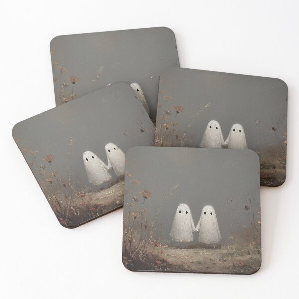 Item preview, Two Ghosts Holding Hands in Wildflower Field Painting designed and sold by NatureSight.