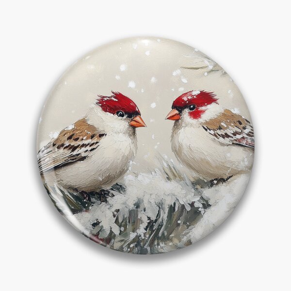 Item preview, Red Cardinal Birds Winter Snow Painting designed and sold by NatureSight.
