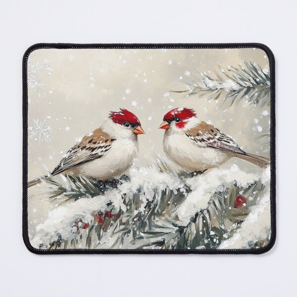 Item preview, Red Cardinal Birds Winter Snow Painting designed and sold by NatureSight.