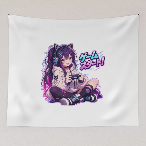 Item preview, Anime Gamer Girl Neon Gaming designed and sold by Animepopstudio.