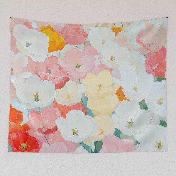 Item preview, Colorful Tulip Bouquet Oil Painting Print designed and sold by NatureSight.