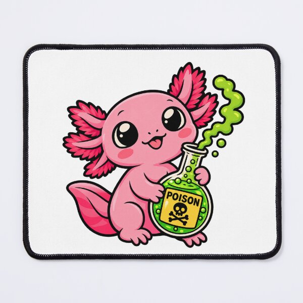 Item preview, Cute Axolotl Holding Poison Bottle - Deadly But Cute Kawaii Graphic designed and sold by VYBEHAUS.