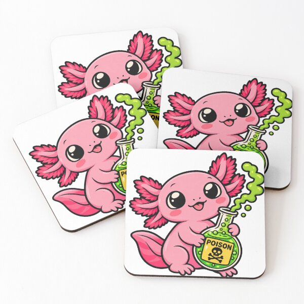 Item preview, Cute Axolotl Holding Poison Bottle - Deadly But Cute Kawaii Graphic designed and sold by VYBEHAUS.