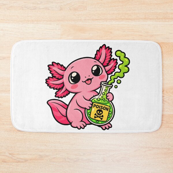 Item preview, Cute Axolotl Holding Poison Bottle - Deadly But Cute Kawaii Graphic designed and sold by VYBEHAUS.