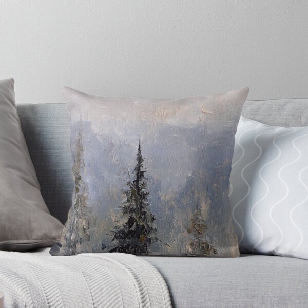 Item preview, Foggy Pine Forest Mountain Oil Painting designed and sold by NatureSight.