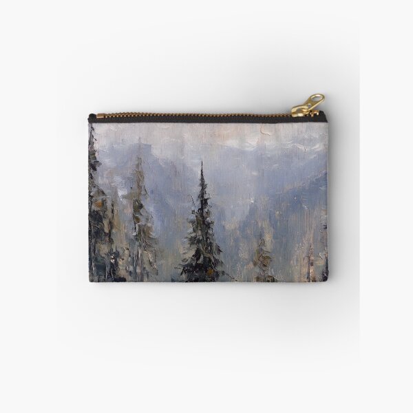 Item preview, Foggy Pine Forest Mountain Oil Painting designed and sold by NatureSight.