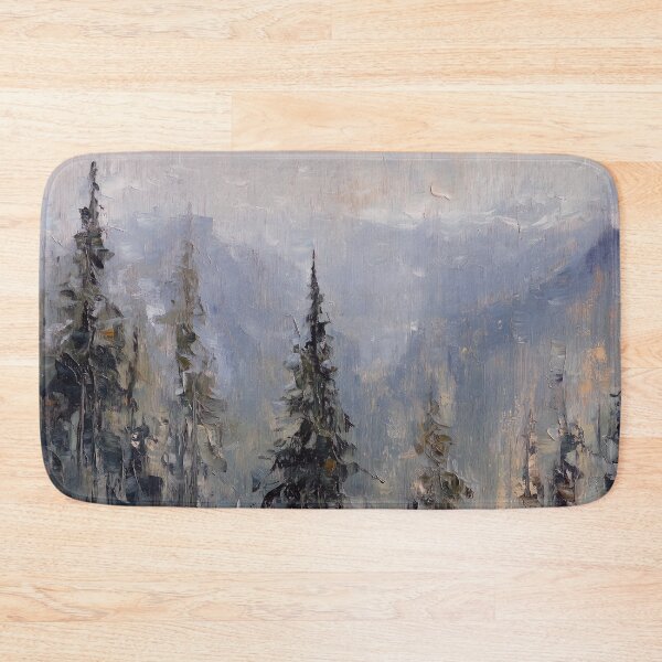 Item preview, Foggy Pine Forest Mountain Oil Painting designed and sold by NatureSight.
