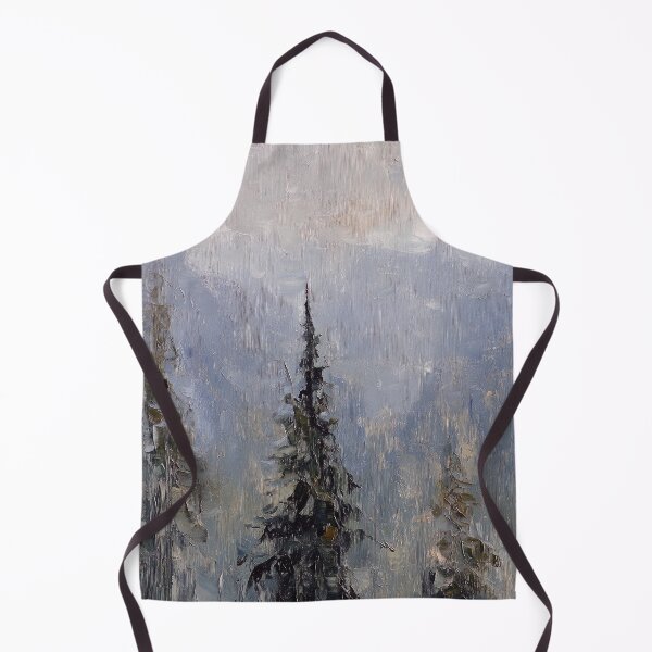 Item preview, Foggy Pine Forest Mountain Oil Painting designed and sold by NatureSight.