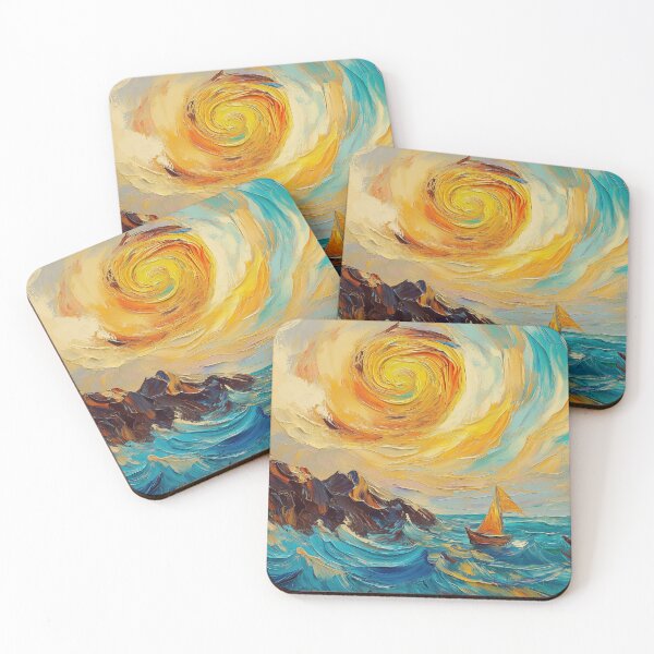 Item preview, Lighthouse Cliff Swirling Sunset Van Gogh Style designed and sold by NatureSight.