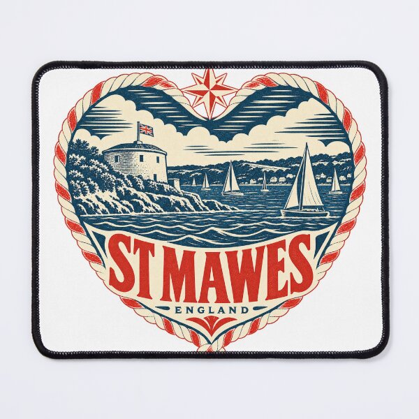 Item preview, St Mawes England Travel Souvenir Nautical Woodcut Heart designed and sold by VisualArtsOasis.
