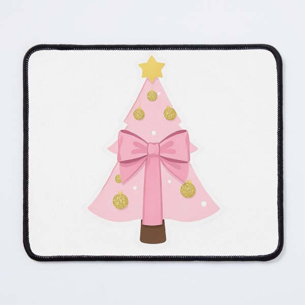 Item preview, Aesthetic Pink Coquette Christmas Tree with Gold Ornaments designed and sold by DesignbyKarma.