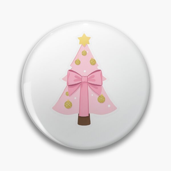 Item preview, Aesthetic Pink Coquette Christmas Tree with Gold Ornaments designed and sold by DesignbyKarma.
