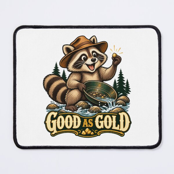 Item preview, Good as Gold - Raccoon Gold Prospector designed and sold by Good Mood Foundry.
