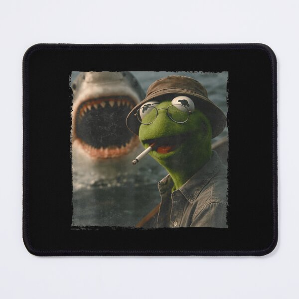 Item preview, Kermit The Frog Smoking In Boat Jaws Shark designed and sold by GaynorMelody.