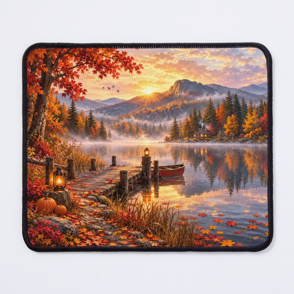 Item preview, Autumn morning at the forest lake designed and sold by _ARLUNA_.