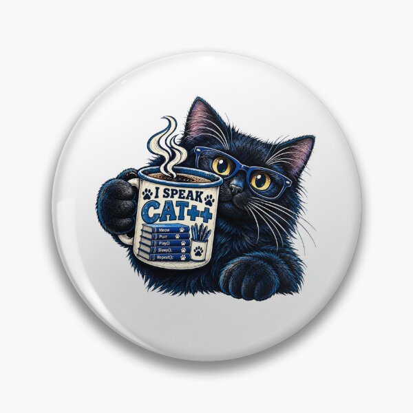 Item preview, Black Cat Programmer – I Speak CAT++ Coding Coffee Cat designed and sold by BigfeetLittlepaws.