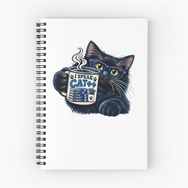 Item preview, Black Cat Programmer – I Speak CAT++ Coding Coffee Cat designed and sold by BigfeetLittlepaws.