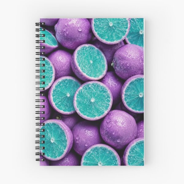 Item preview, Purple Citrus Fruit Pattern Teal Slices – Surreal Fantasy Fruit Print designed and sold by EatPrayLive.