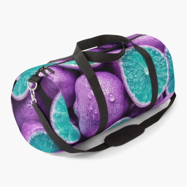 Item preview, Purple Citrus Fruit Pattern Teal Slices – Surreal Fantasy Fruit Print designed and sold by EatPrayLive.