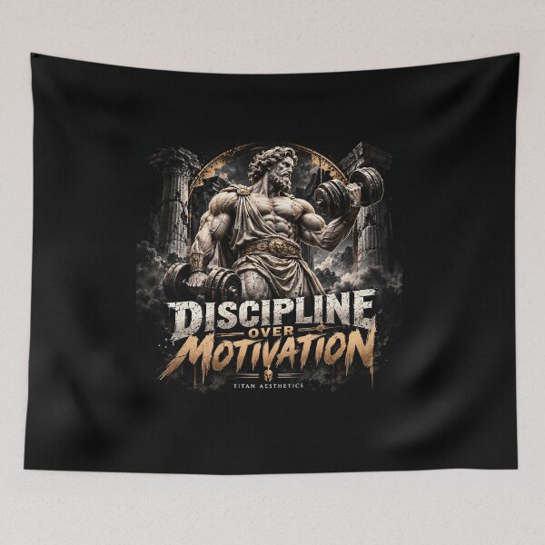 Item preview, Discipline Over Motivation Zeus Gym Fitness Art designed and sold by TITAN AESTHETICS .