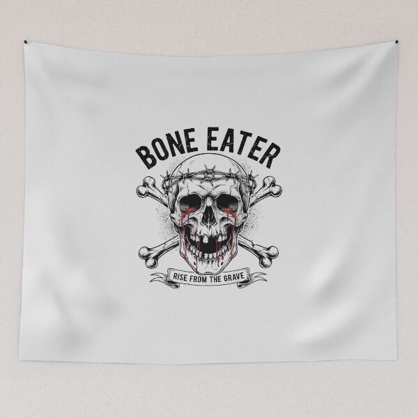 Item preview, Bone Eater Barbed Wire Skull Crossbones Metal designed and sold by Enea Kelo.
