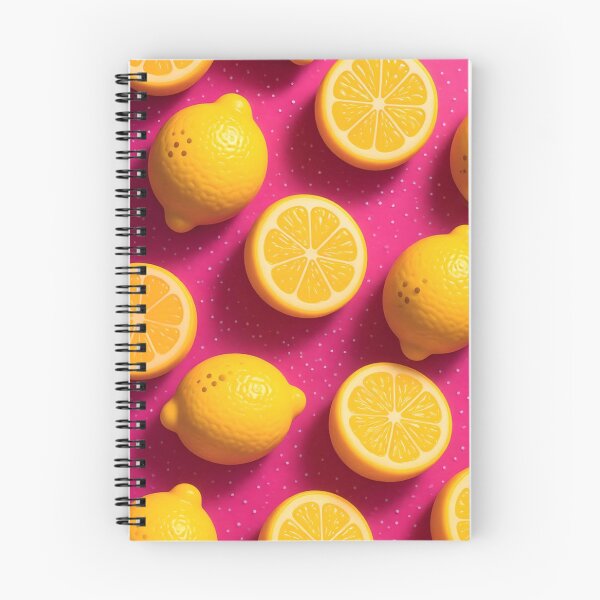 Item preview, Lemon Pattern Hot Pink Background – Whole and Sliced Citrus Fruit Print designed and sold by EatPrayLive.