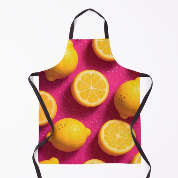 Item preview, Lemon Pattern Hot Pink Background – Whole and Sliced Citrus Fruit Print designed and sold by EatPrayLive.