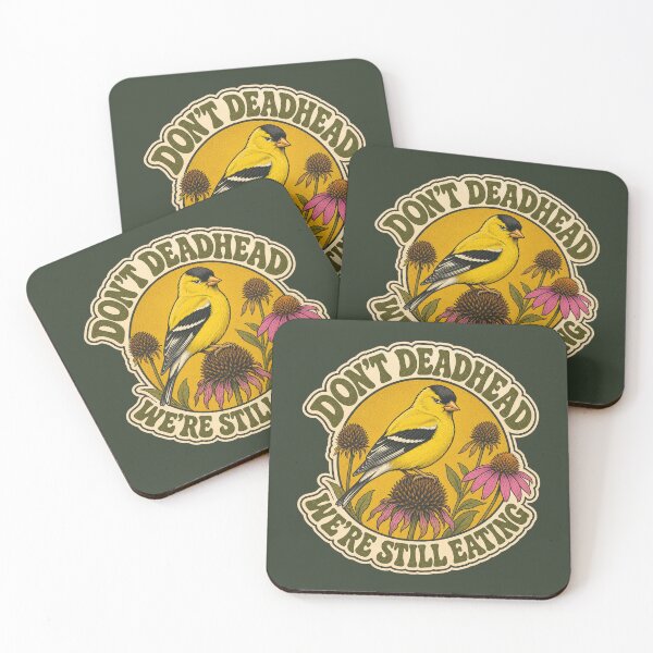 Item preview, American Goldfinch Coneflower Seedhead Funny Garden Bird Retro Badge designed and sold by shifumart.