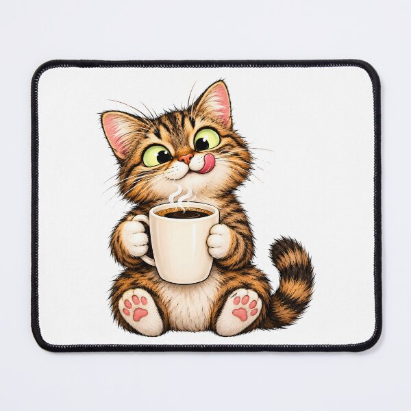 Item preview, Funny cat with coffee designed and sold by trendspatterns.