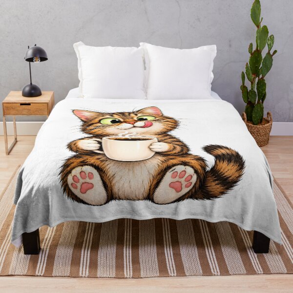 Item preview, Funny cat with coffee designed and sold by trendspatterns.