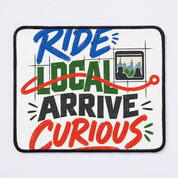 Item preview, Ride Local Arrive Curious Journey designed and sold by aihrgdesign.