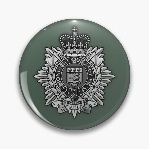 Artikelvorschau, Mützenabzeichen des Royal Logistic Corps, schwarz und weiß entworfen und verkauft von Auburn-Art.