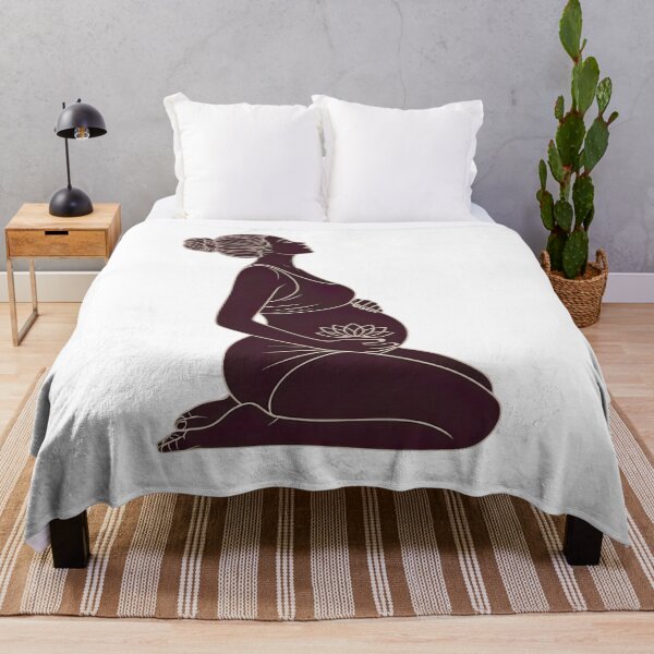 Item preview, Plum Gold Silhouette Kneeling Prenatal Piece designed and sold by 108stillness.