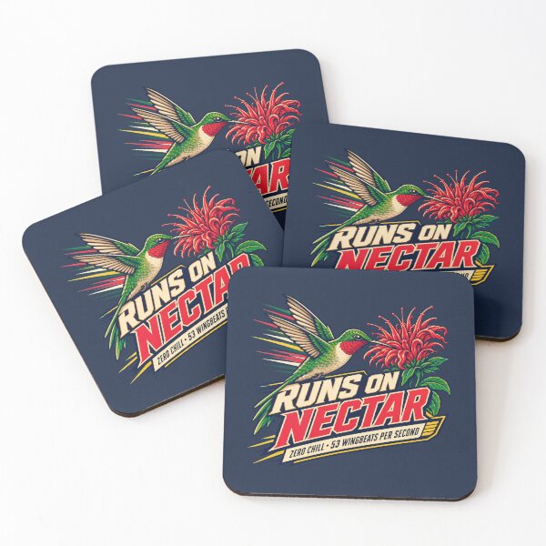 Item preview, Ruby Throated Hummingbird Bee Balm Runs On Nectar Funny Bird Graphic designed and sold by shifumart.